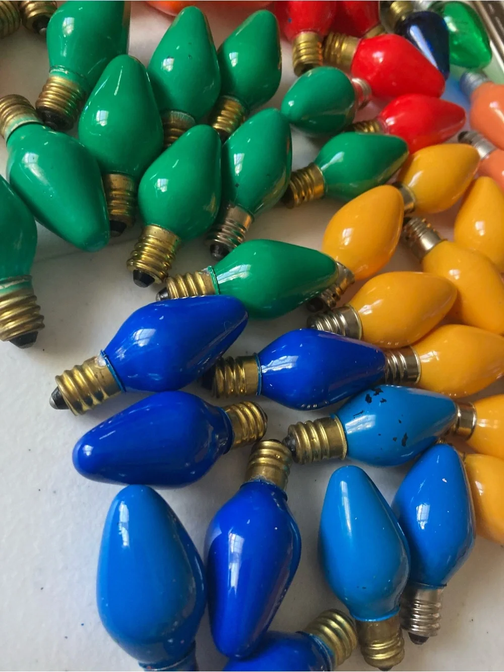 Vintage Multi-Color C9 Christmas Light Bulbs - Assorted Brights Untested